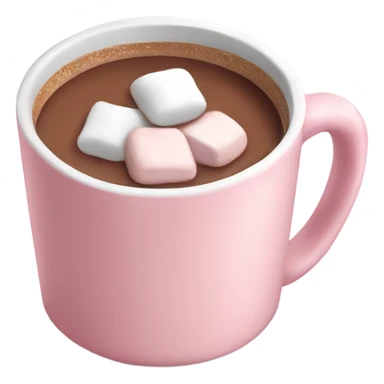 Light Pink mug of hot chocolate with marshmallows  sticker