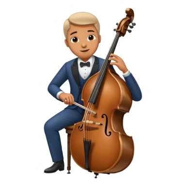 Man playing the double bass sticker