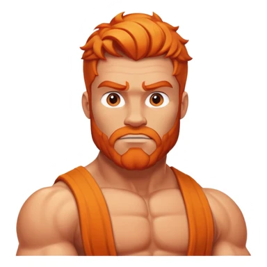 Hercules muscular hero with orange hair sticker