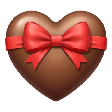 Brown heart with bow sticker