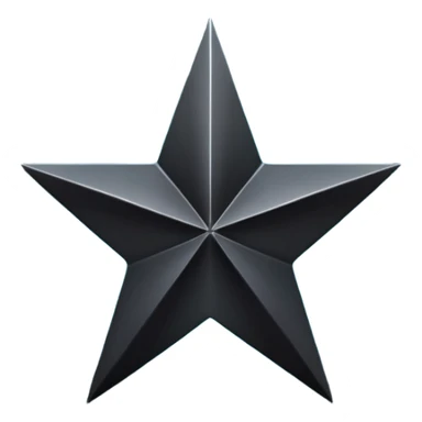 Black star over dark blue background. sticker