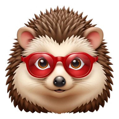Un erizo con lentes rojo sticker