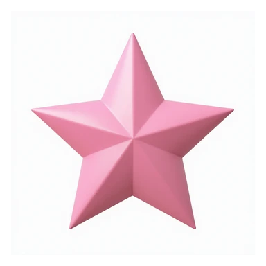 photorealistic pink star on white background sticker