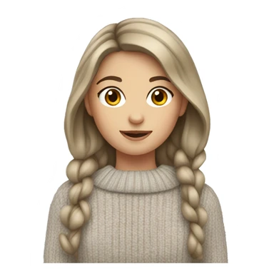 white brunette girl wearing sweater sticker