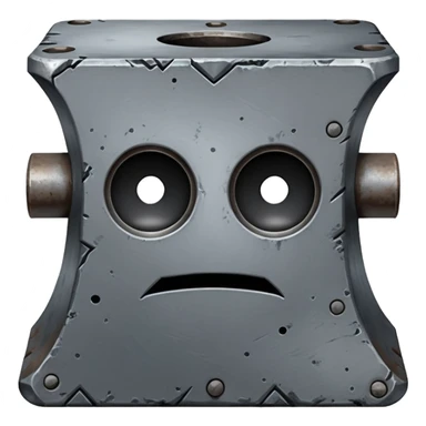 Iron anvil with poker face sticker
