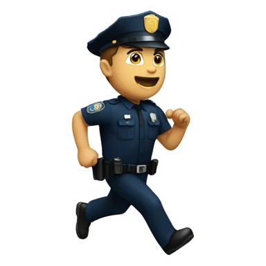 a police man running sticker