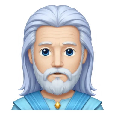 Uranus, God of Sky from Gods and Goddesses with long white hair and beard, pale periwinkle outfit sticker