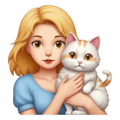 Woman stealing cat sticker