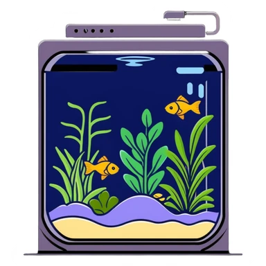 decorative home aquarium with plants sticker