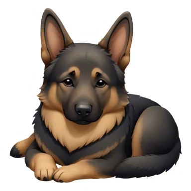 Cinematic Chubby Sleeping German Shepherd Portrait Emoji, Chubby and serene, with a round, unexpectedly soft build and a dense, glossy coat of tan and black, eyes gently closed in peaceful slumber, Simplified yet irresistibly endearing features, highly detailed, glowing with a gentle, drowsy glow, high shine, relaxed and content, stylized with a touch of whimsy, bright and heartwarming, soft glowing outline, capturing the essence of a loyal guardian in a comically sleepy state, so adorable it feels like it could roll out of the screen and snore with charming might! sticker