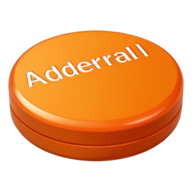 Round orange 30mg adderall with line shadow down center sticker