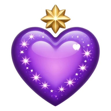 purple heart with sparkles sticker
