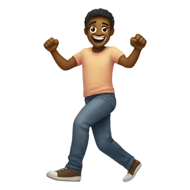 Smiling and blushing with feet kicking behind it sticker