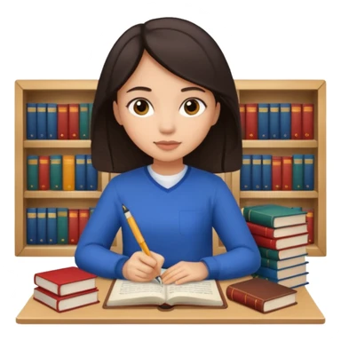 dark hair light skin girl with long hair studying for medical school exam  sticker