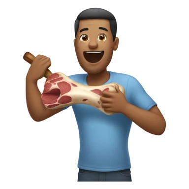A person eating a bone sticker