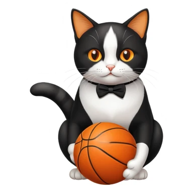 Cat taxudo with basketball ball sticker