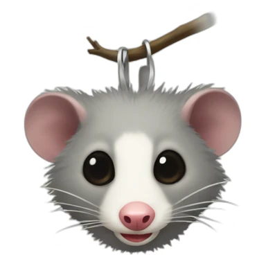 Opossum hanging upside down sticker