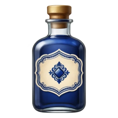 Ink bottle with label
 sticker