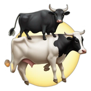 ovni abducing a cow sticker
