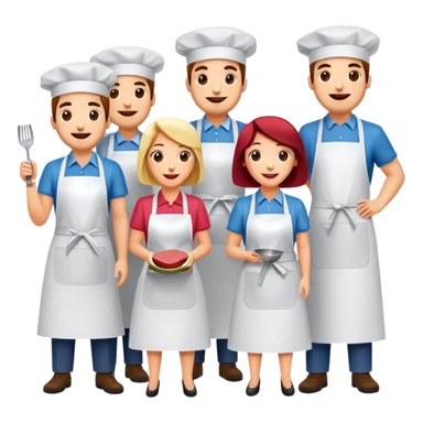 spam artists welcoming guests at a spam meat exhibition  sticker