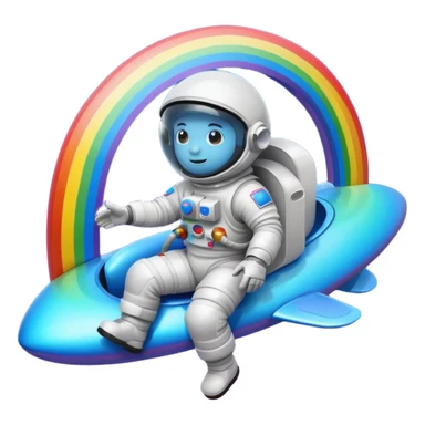 Helmet Astronaut riding rainbow sticker