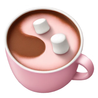 Light Pink mug of hot chocolate with marshmallows  sticker