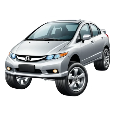 Honda civic with giant wheels  sticker