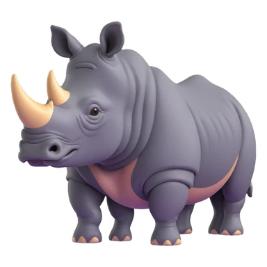 realistic 3D rhinoceros with textured skin sticker