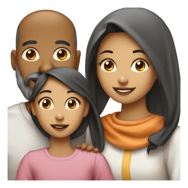 Moslem family. Father. Mother. 12 years old daughter. 6 years old daughter. Baby daughter sticker