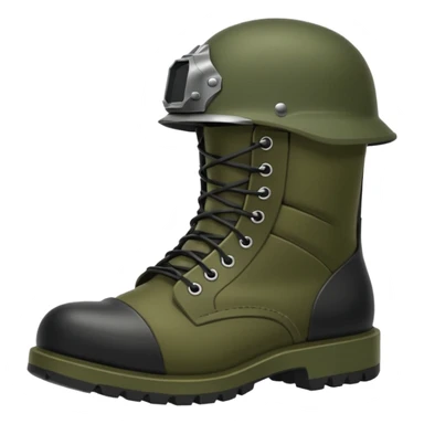 Military boots helmet rifle  sticker