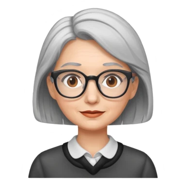 Give her gray hair and glasses sticker
