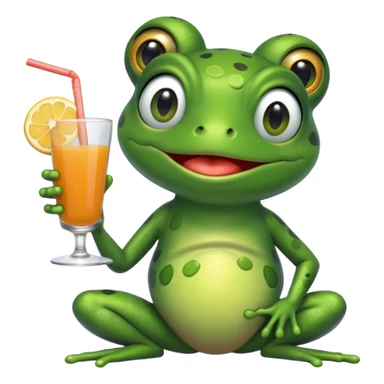 лягушка с соком, наблюдающая хаос sticker