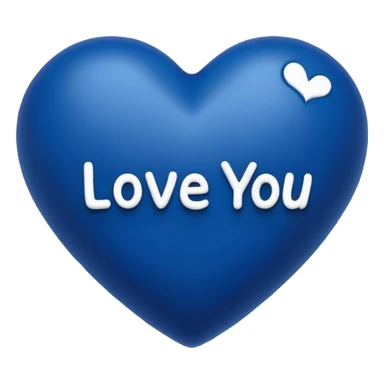 Dark Blue heart with the words Love You Ry in the middle  sticker