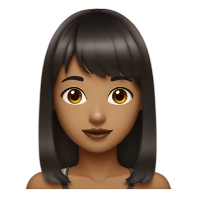 Light Tan girl with black wi try red highlights bangs sticker