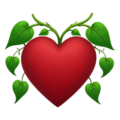 dark red heart with vines sticker