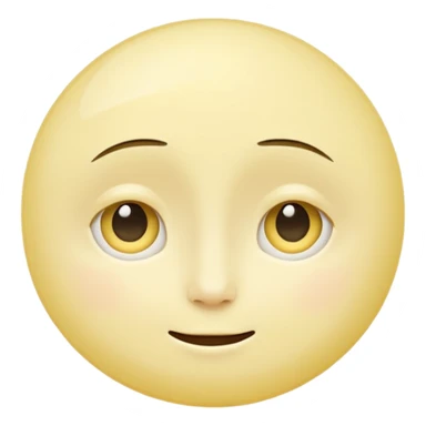 new moon with a neutral face, simple, expressive sticker