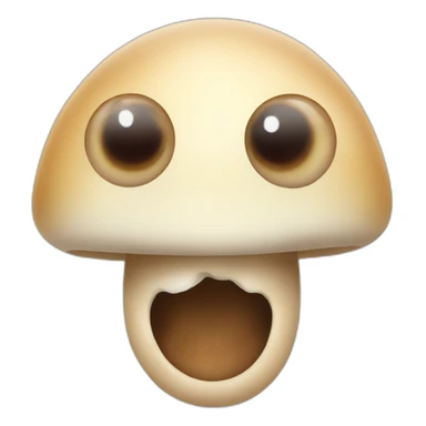 mushroom with human eyes nose and mouth  smiling sticker