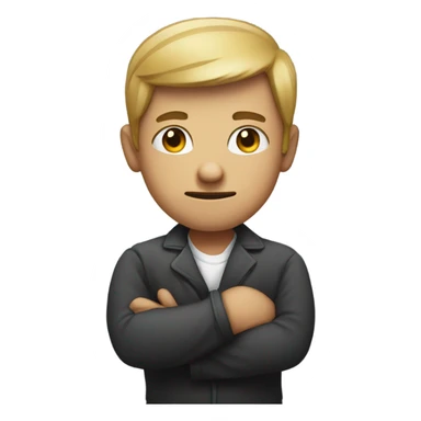 Attitude face with crossed hands  sticker