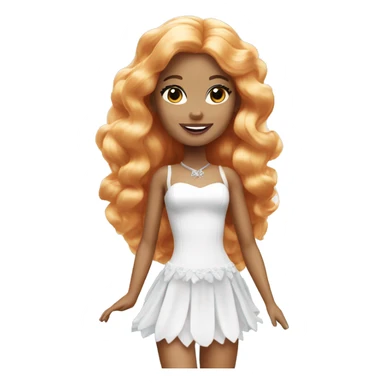White Barbie fairy ginger sticker