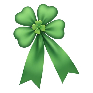 cute ribbon with four leaf clover  sticker