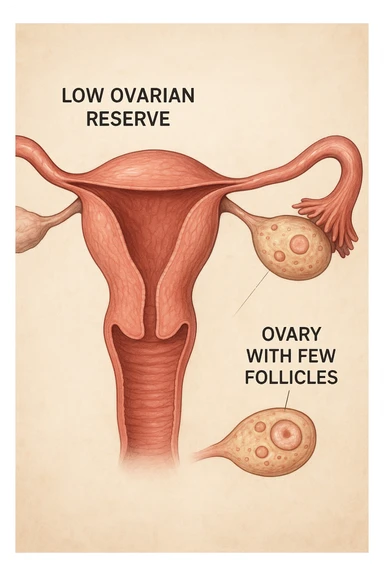 riserva ovarica bassa immagine realistica sticker