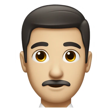 dark hair dark eye man with short mustache flight attendant sticker