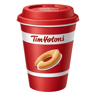 Tim Hortons coffee, it should be red cup with white write writing " Tim Hortons" and a White lid sticker