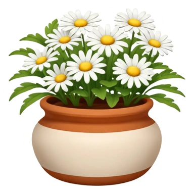 Small pot with blooming daisies sticker