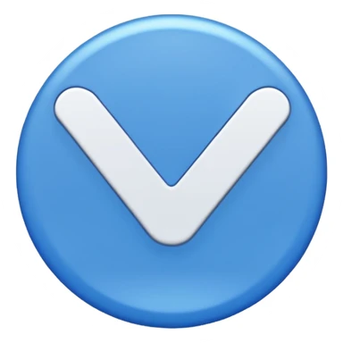 Blue circle with irregularities on it on it is boundaries and it should have a white tick no face sticker