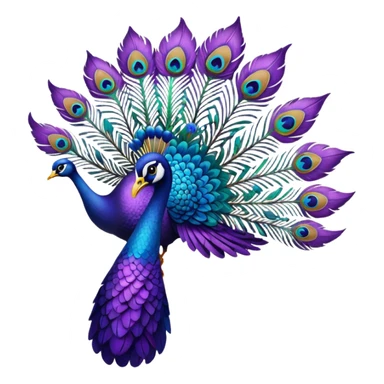 una pluma de pavo real morada sticker