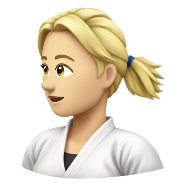 female judo athlete, blonde. total side profile sticker