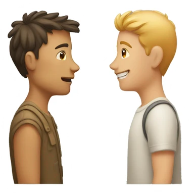 two people staring at eachother sticker