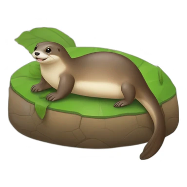 loutre sur une tortue sticker