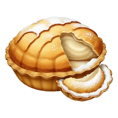 Half-clam shaped baked desert sticker